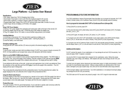 ZIEIS Digital Multi-Purpose Kitchen and Food Scale -  Model Z100EZ (100# x 0.1 lb)